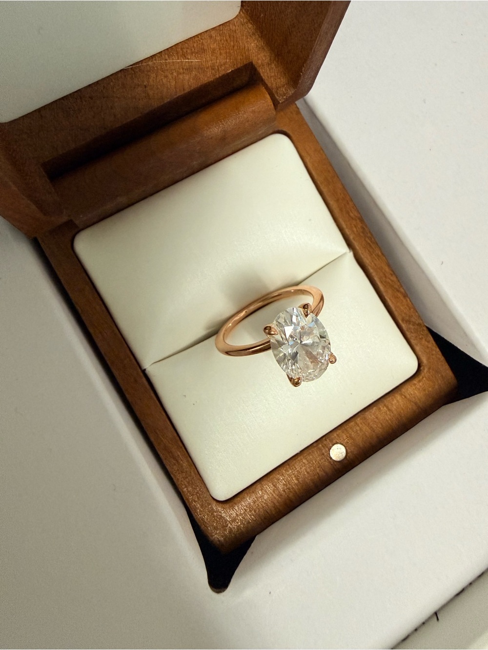 Brilliant Earth Rose Gold Oval lab grown diamond Engagement Ring - Picture 2 of 12
